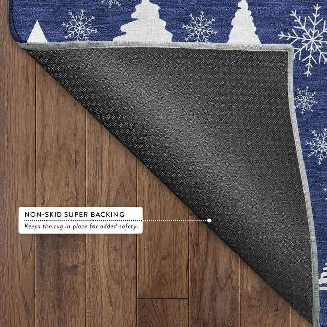 Dalyn Merry & Bright MY23 Navy Rug backing detail