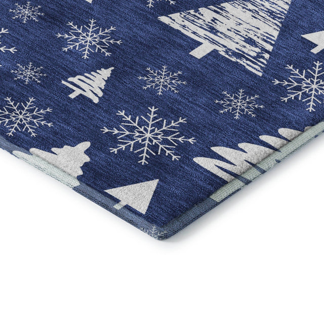 Dalyn Merry & Bright MY23 Navy Rug corner detail