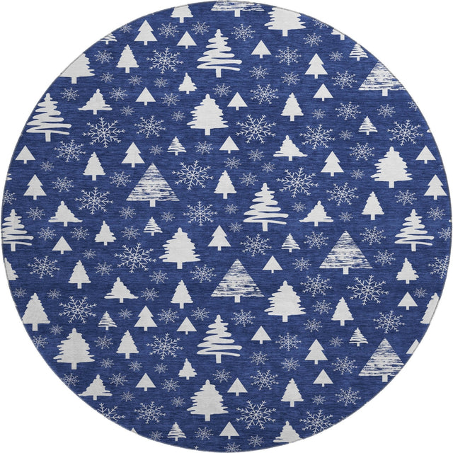 Dalyn Merry & Bright MY23 Navy Rug round rug