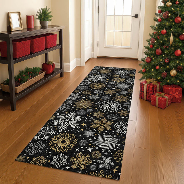 Dalyn Merry & Bright MY25 Black Rug shown in a room