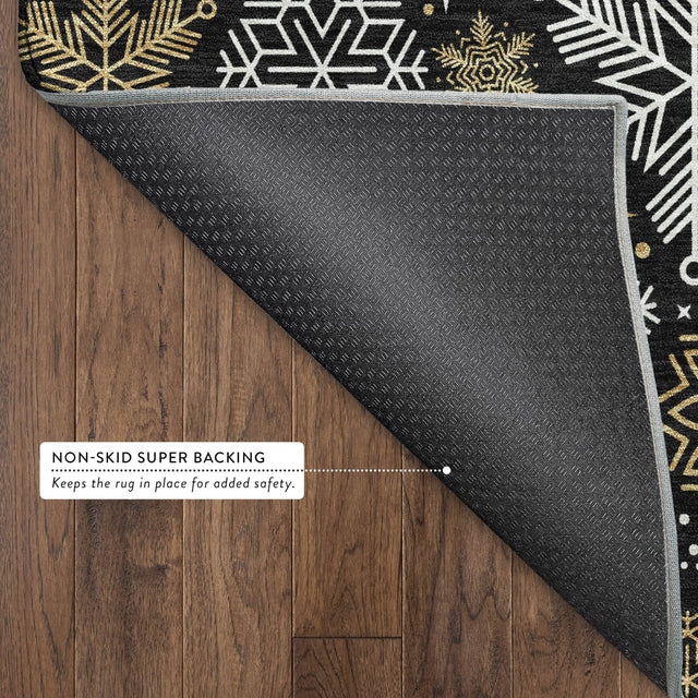 Dalyn Merry & Bright MY25 Black Rug backing detail