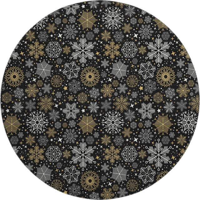 Dalyn Merry & Bright MY25 Black Rug round rug