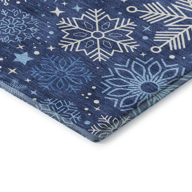Dalyn Merry & Bright MY25 Navy Rug corner detail