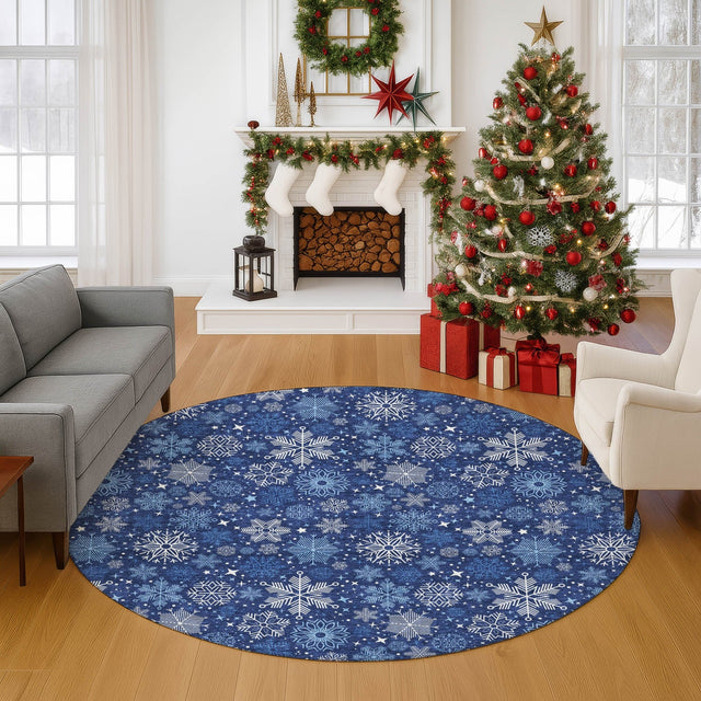 Dalyn Merry & Bright MY25 Navy Rug shown in a room
