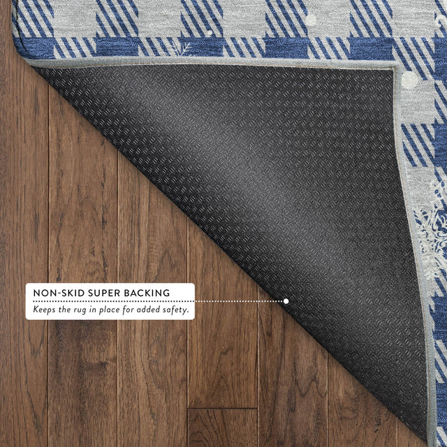 Dalyn Merry & Bright MY26 Blue Rug backing detail