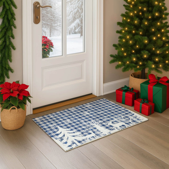 Dalyn Merry & Bright MY26 Blue Rug shown in a room