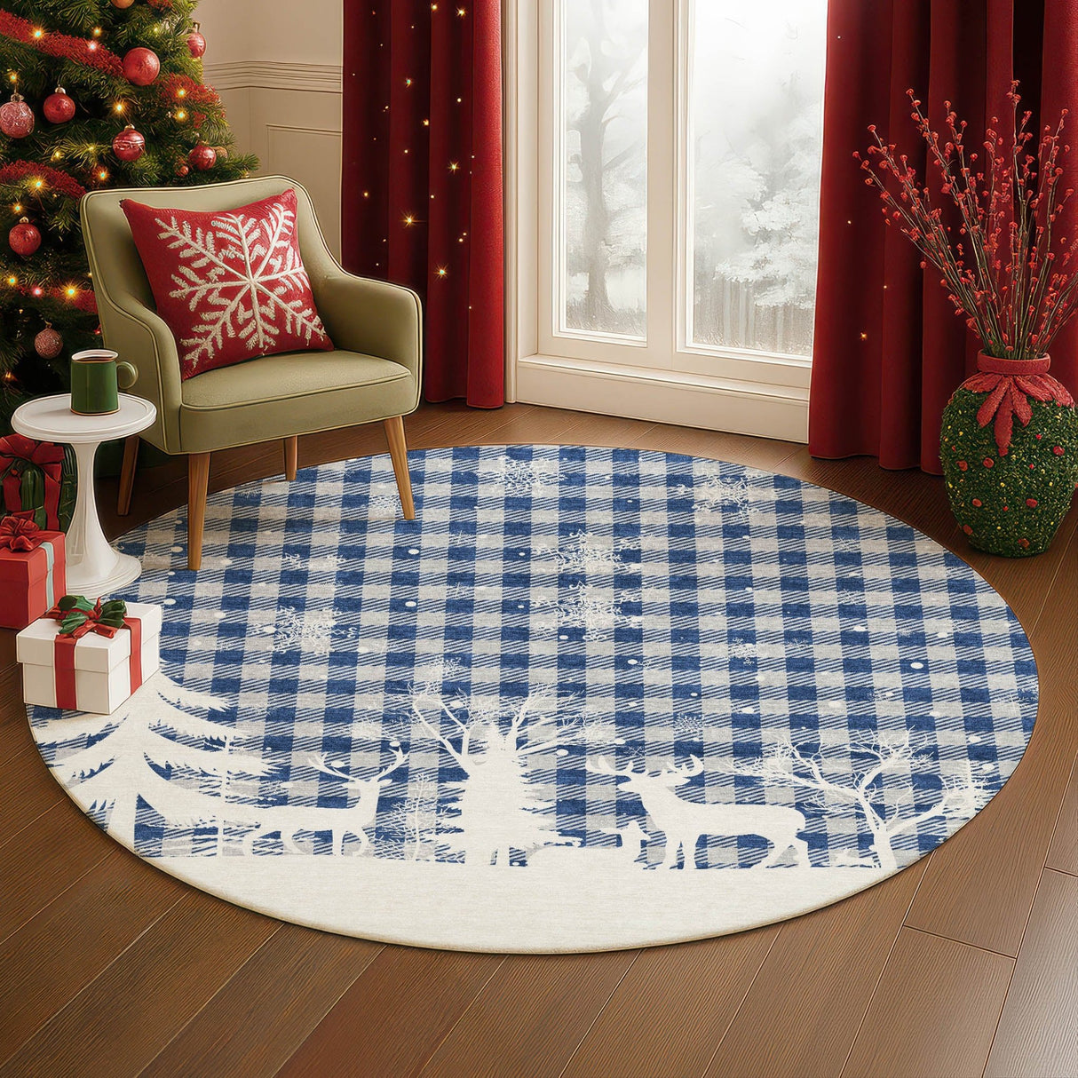 Dalyn Merry & Bright MY26 Blue Rug shown in a room