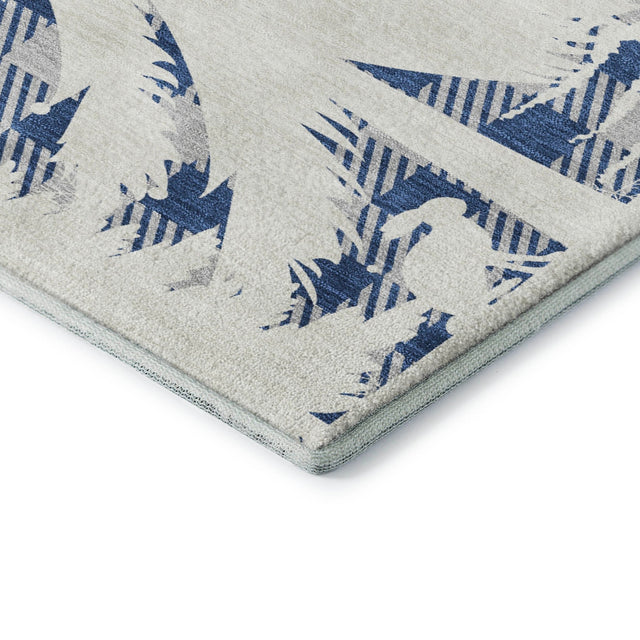 Dalyn Merry & Bright MY26 Blue Rug corner detail