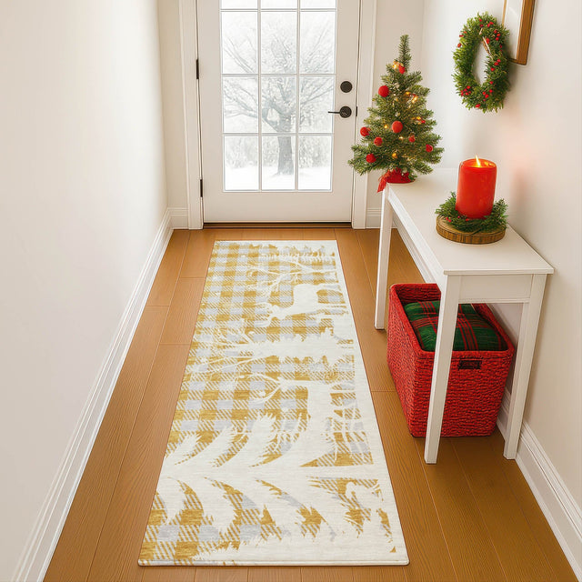 Dalyn Merry & Bright MY26 Gold Rug shown in a room