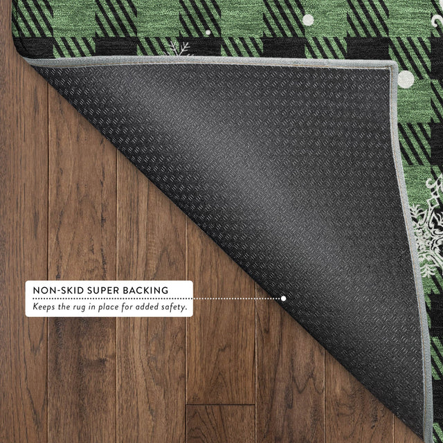 Dalyn Merry & Bright MY26 Green Rug backing detail