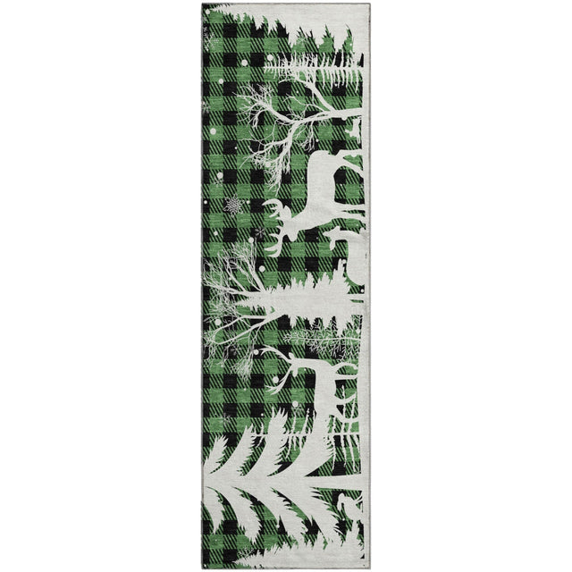 Dalyn Merry & Bright MY26 Green Rug runner rug