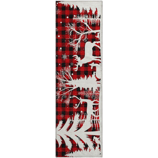 Dalyn Merry & Bright MY26 Red Rug runner rug