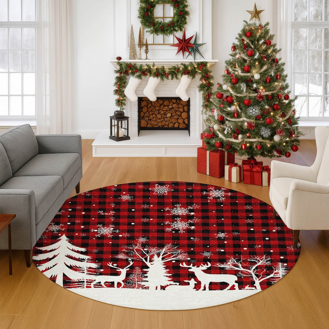 Dalyn Merry & Bright MY26 Red Rug shown in a room