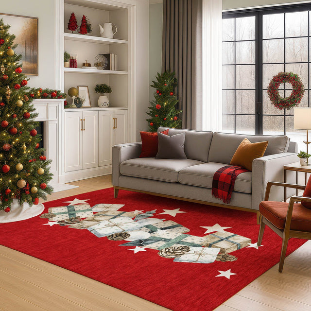 Dalyn Merry & Bright MY27 Red Rug shown in a room