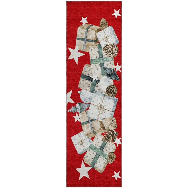 Dalyn Merry & Bright MY27 Red Rug runner rug