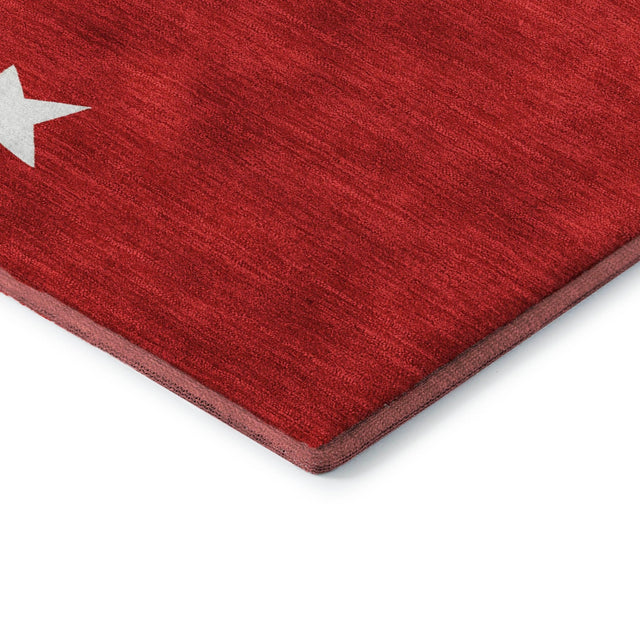 Dalyn Merry & Bright MY27 Red Rug corner detail