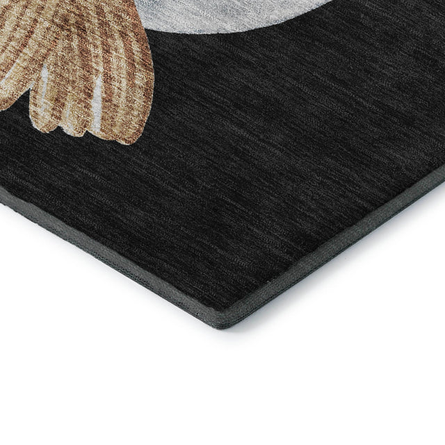 Dalyn Merry & Bright MY28 Black Rug corner detail