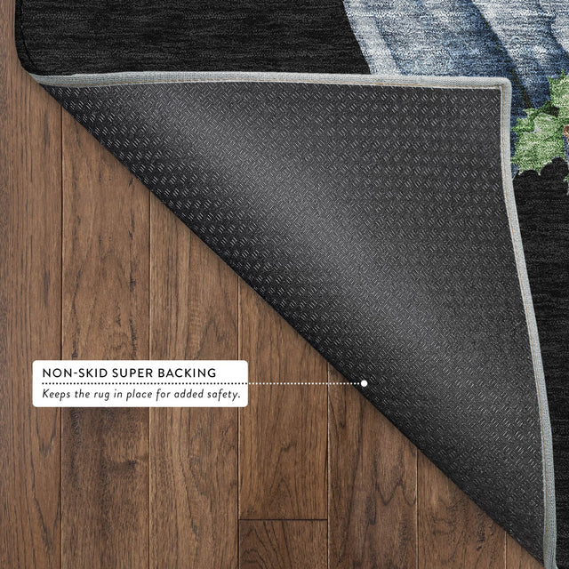 Dalyn Merry & Bright MY28 Black Rug backing detail