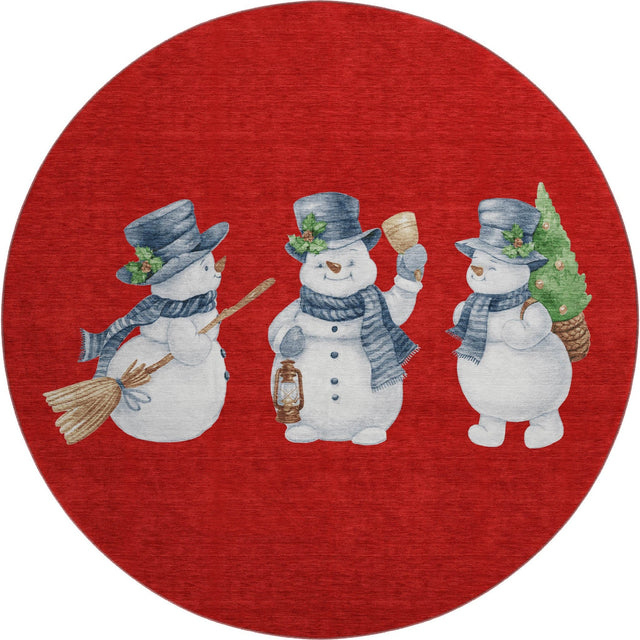 Dalyn Merry & Bright MY28 Red Rug round rug