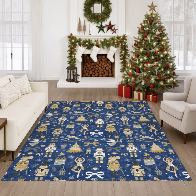 Dalyn Merry & Bright MY29 Navy Rug shown in a room