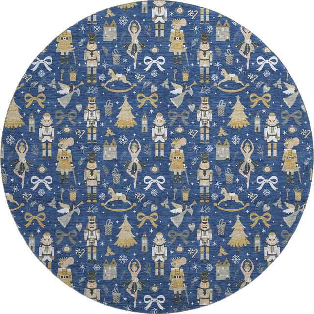 Dalyn Merry & Bright MY29 Navy Rug round rug