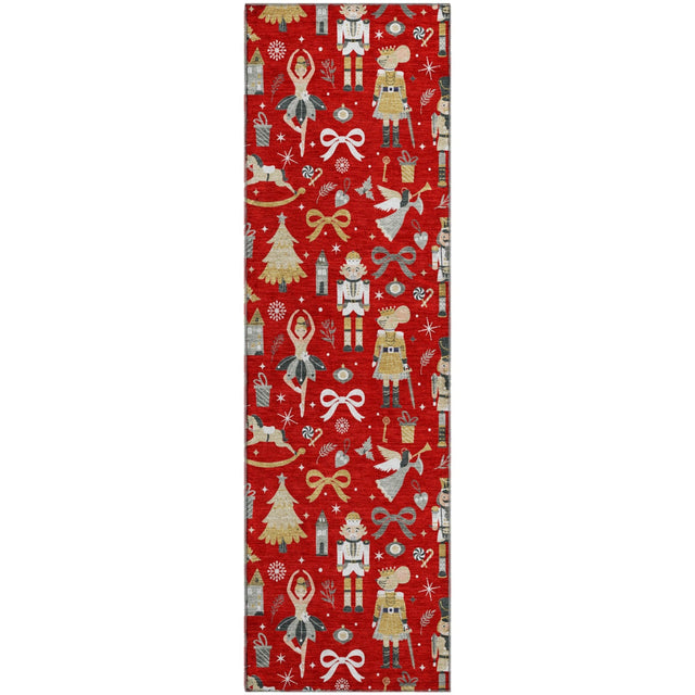 Dalyn Merry & Bright MY29 Red Rug runner rug