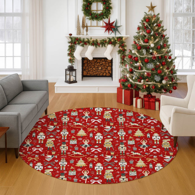 Dalyn Merry & Bright MY29 Red Rug shown in a room