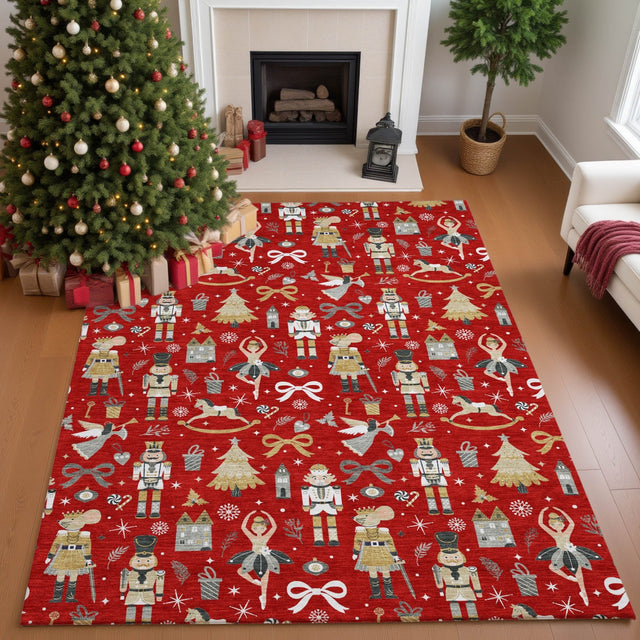 Dalyn Merry & Bright MY29 Red Rug shown in a room
