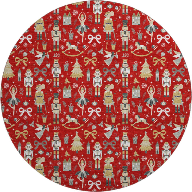 Dalyn Merry & Bright MY29 Red Rug round rug