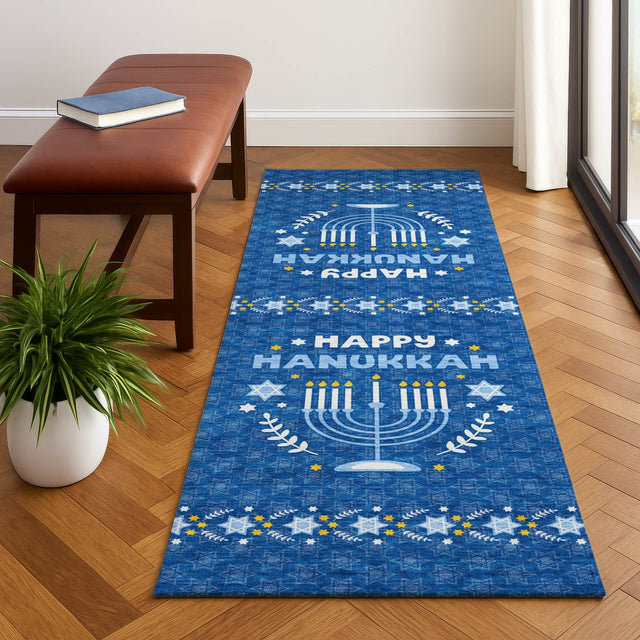 Dalyn Merry & Bright MY30 Blue Rug shown in a room
