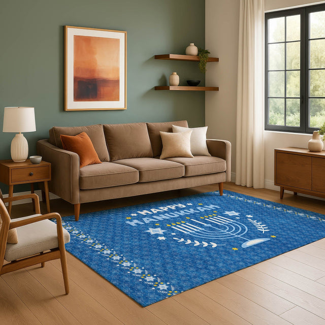 Dalyn Merry & Bright MY30 Blue Rug shown in a room