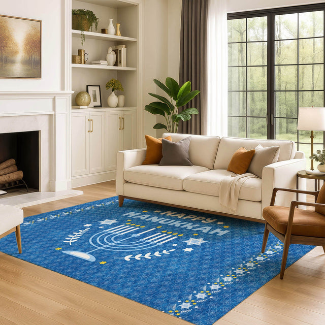 Dalyn Merry & Bright MY30 Blue Rug shown in a room