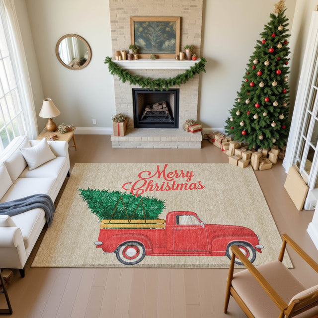 Dalyn Merry & Bright MY4 Putty Rug shown in a room