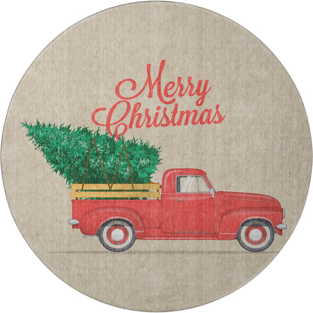 Dalyn Merry & Bright MY4 Putty Rug round rug