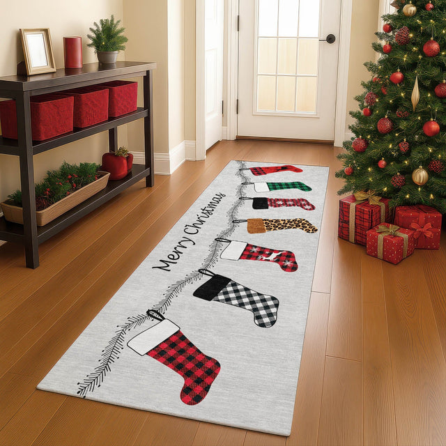 Dalyn Merry & Bright MY5 Silver Rug shown in a room