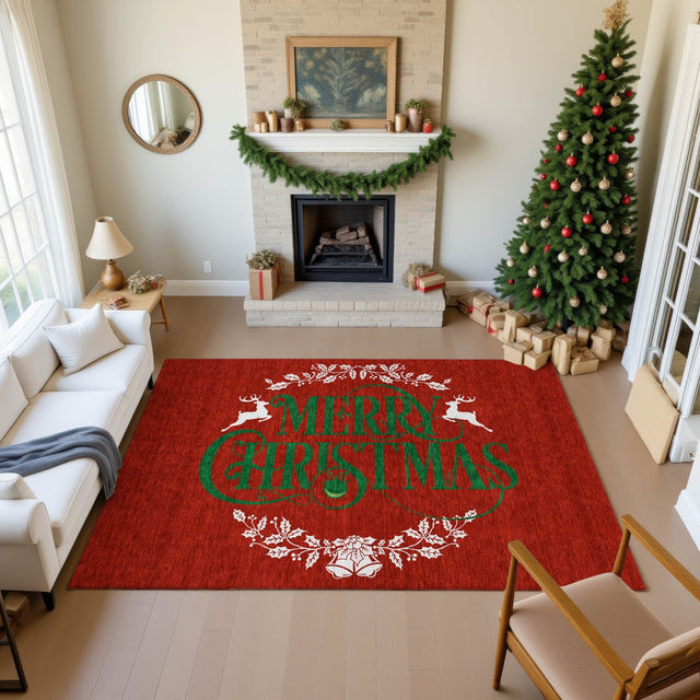 Dalyn Merry & Bright MY6 Red Rug shown in a room