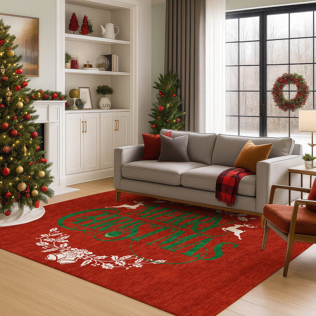 Dalyn Merry & Bright MY6 Red Rug shown in a room