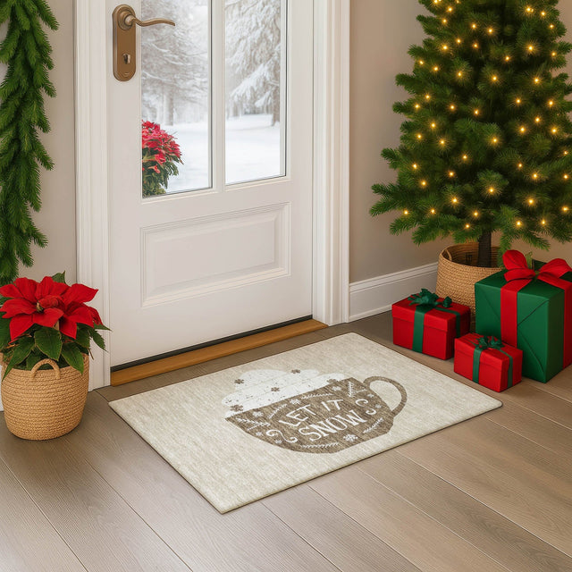 Dalyn Merry & Bright MY7 Beige Rug shown in a room