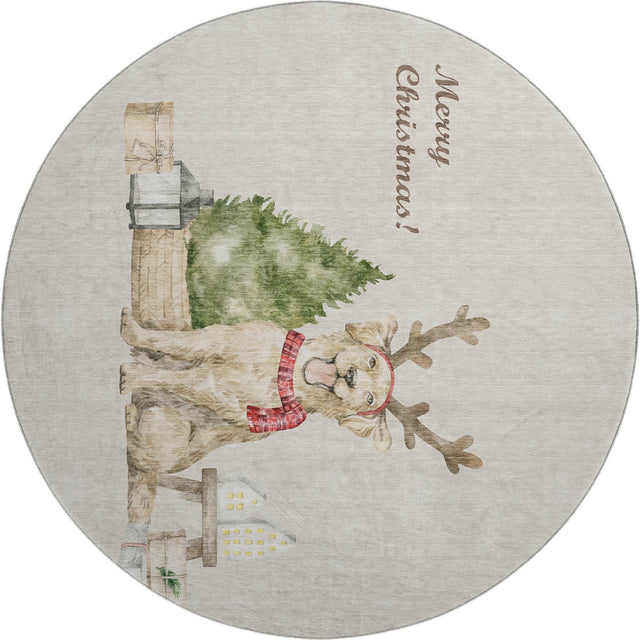 Dalyn Merry & Bright MY8 Beige Rug round rug