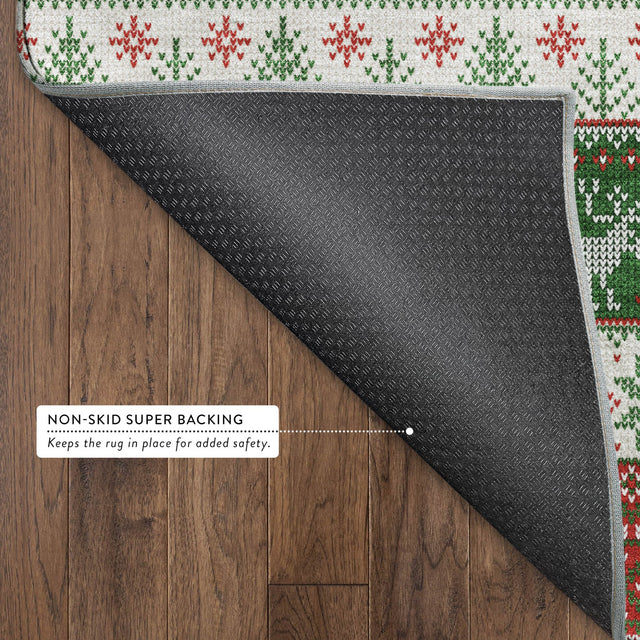 Dalyn Merry & Bright MY9 Red Rug backing detail