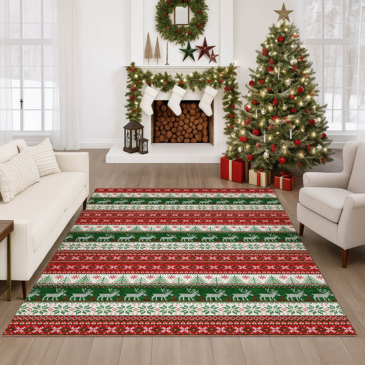 Dalyn Merry & Bright MY9 Red Rug shown in a room