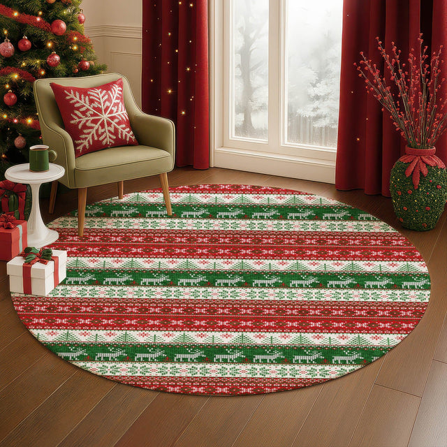 Dalyn Merry & Bright MY9 Red Rug shown in a room