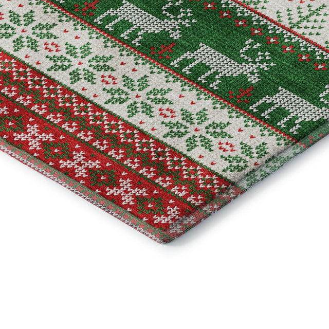 Dalyn Merry & Bright MY9 Red Rug corner detail