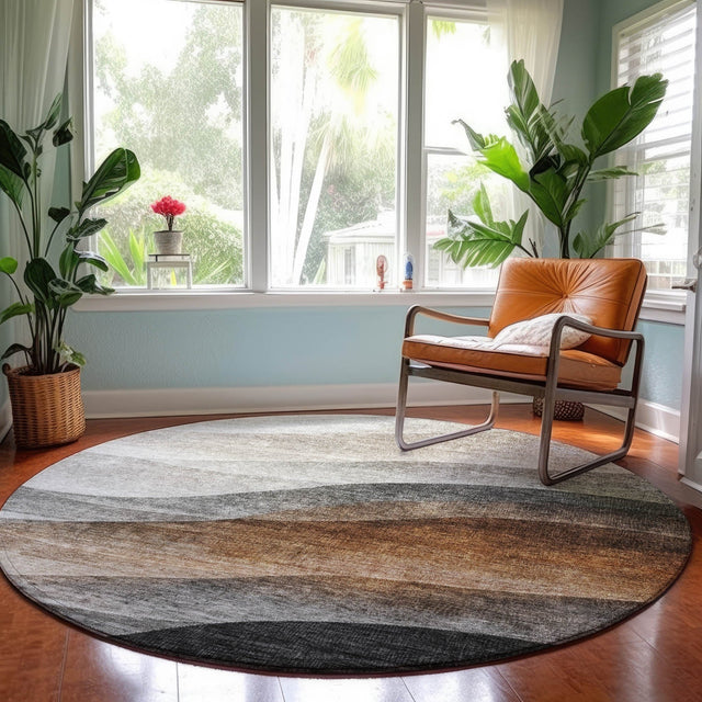 Dalyn Neo NO1 Khaki Rug shown in a room