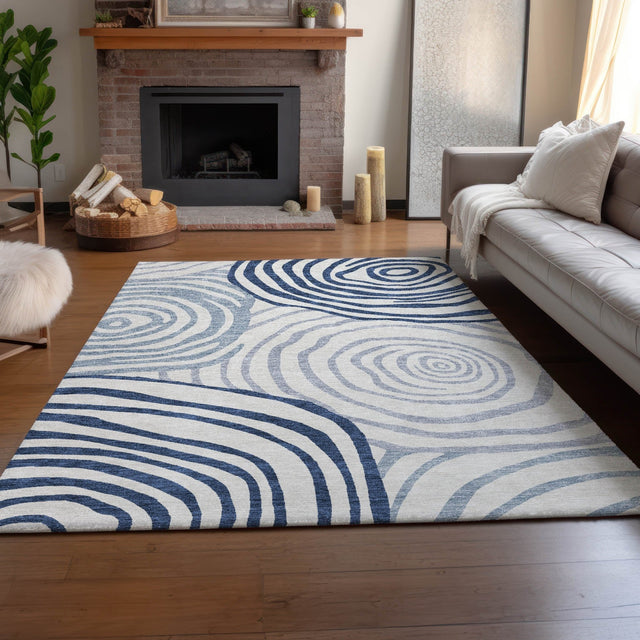 Dalyn Neo NO10 Blue Rug shown in a room