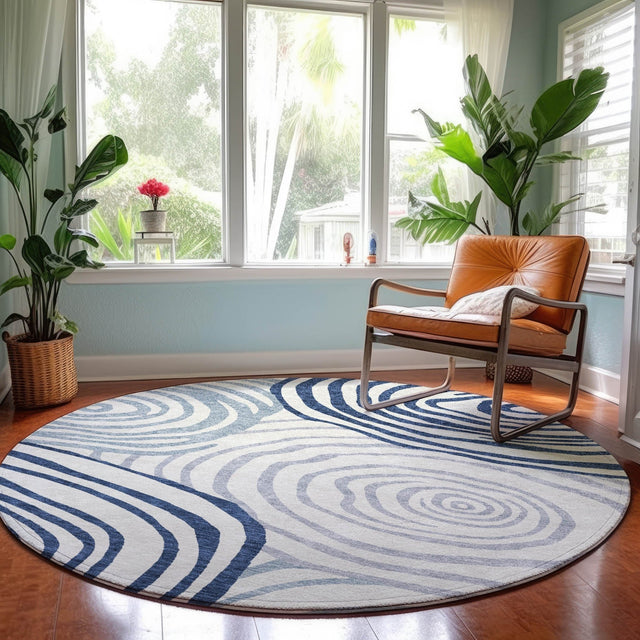 Dalyn Neo NO10 Blue Rug shown in a room