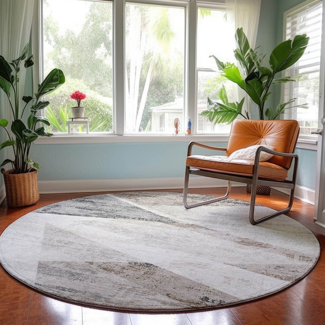 Dalyn Neo NO11 Silver Rug shown in a room