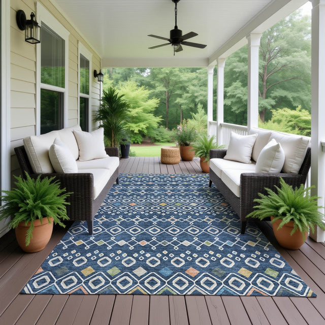 Dalyn Neo NO12 Navy Rug outdoor lifestyle image