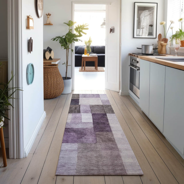 Dalyn Neo NO15 Eggplant Rug shown in a room