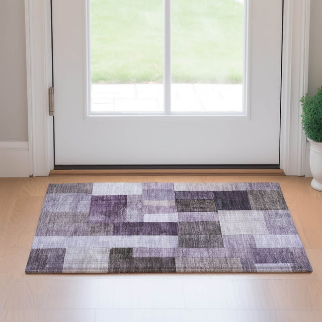 Dalyn Neo NO15 Eggplant Rug shown in a room